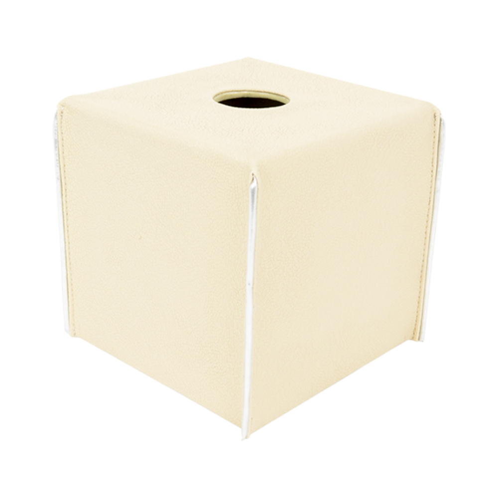 (room) Tissue Box Cream2 Cream Faux Leather L14.5cm X W14.5cm X H14cm