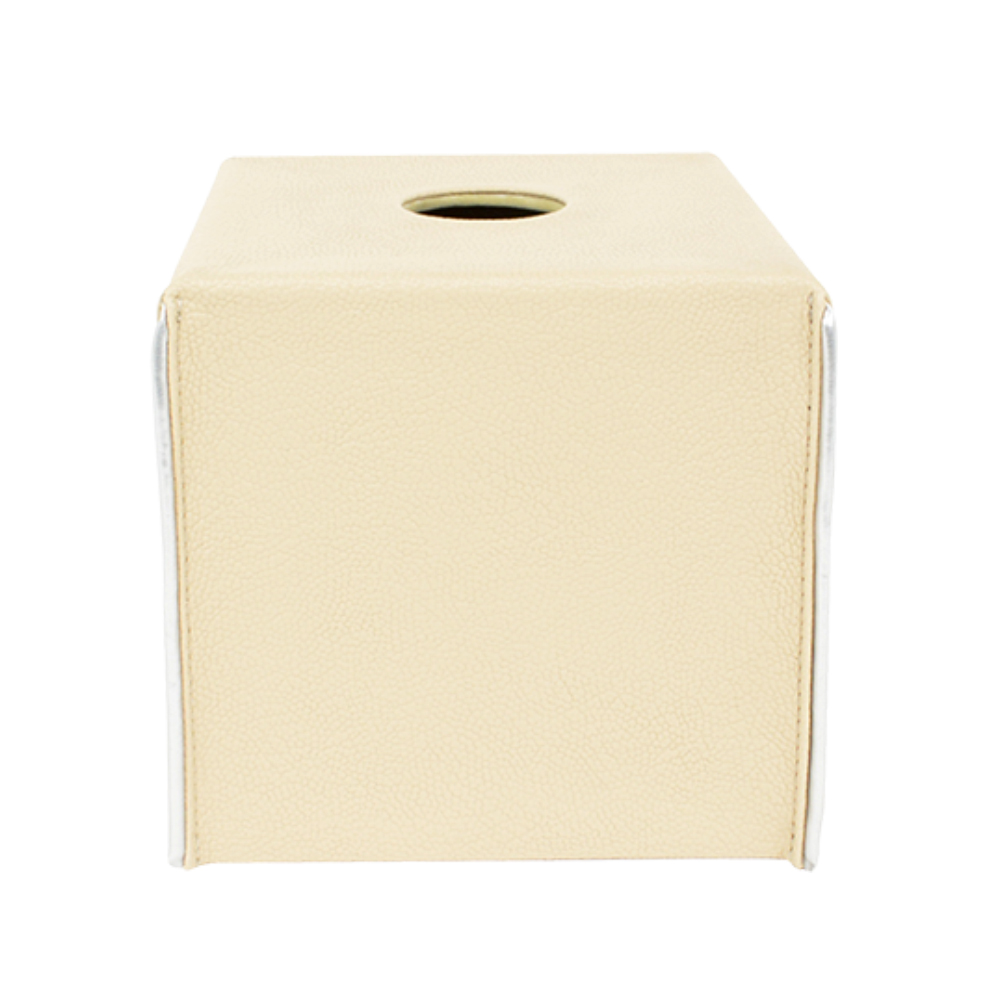 (room) Tissue Box Cream Cream Faux Leather L14.5cm X W14.5cm X H14cm