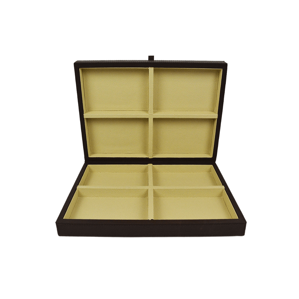 St Regis Atlanta Brown Faux Leather Box L 29cm X W 21cm X H 6cm Each Compartment Is L 13cm X W 9cm X H 2cm Transformed