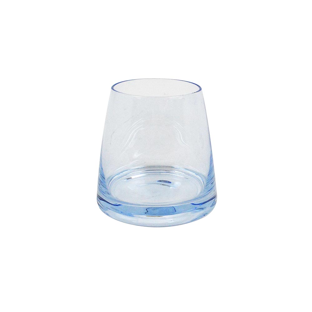 Mwu833 Clear Blue Glass Cup L 8.2 Cm X W 8.2 Cm X H 8.3 Cm