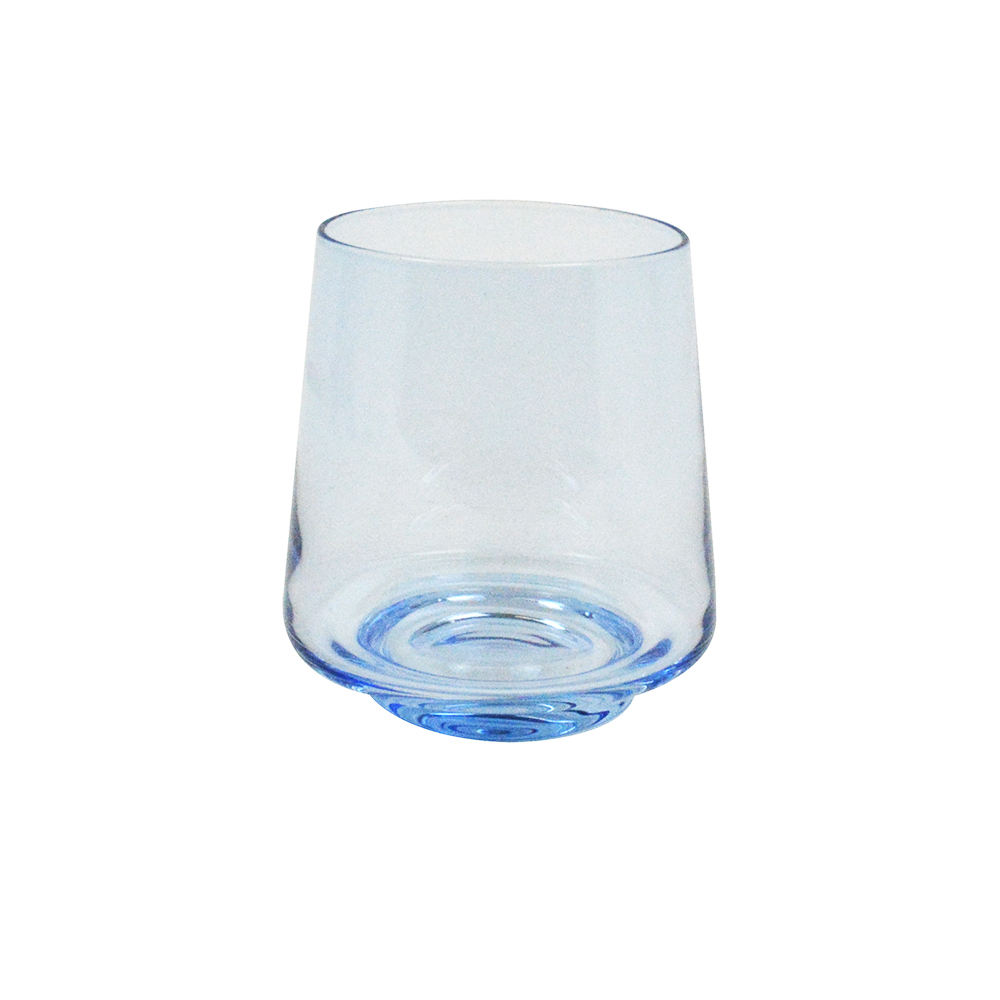 Mwu835 Clear Blue Glass Cup L 7.8 Cm X W 7.8 Cm X H 8.7 Cm
