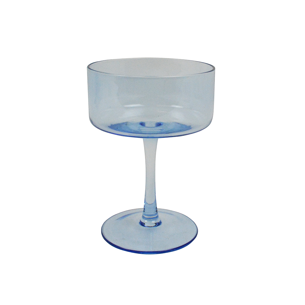 Mwu842 Clear Blue Glass Cup L 10 Cm X W 10 Cm X H 14.2 Cm